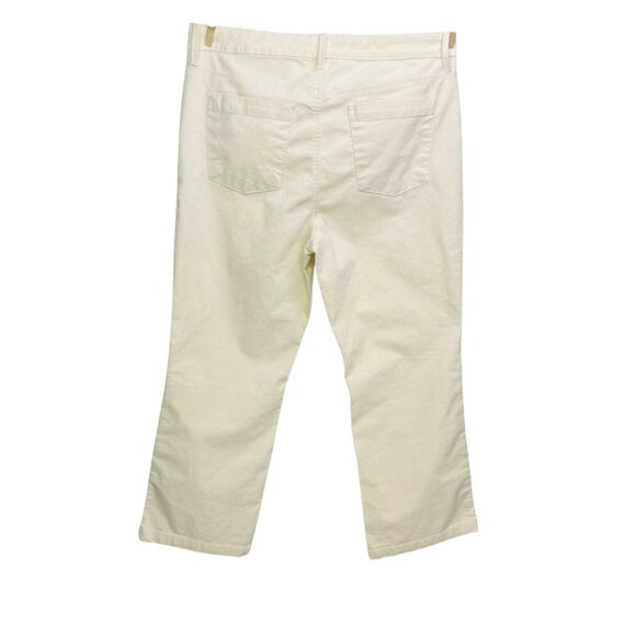 Talbots Womens Ivory Corduroy Pants Size 12 Stretch Ankle Crop 26β Inseam - Picture 6 of 11